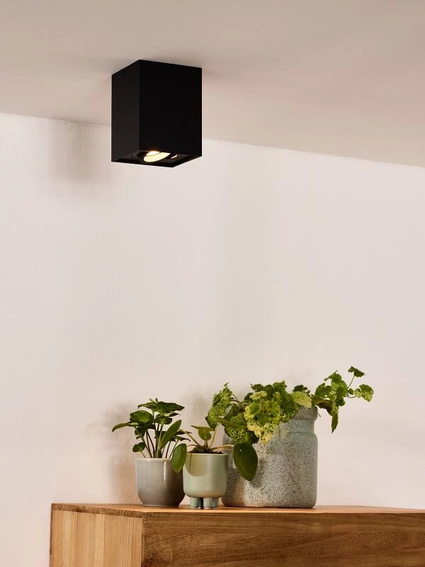Lucide TUBE - Ceiling spotlight - 1xGU10 - Black - atmosphere 1